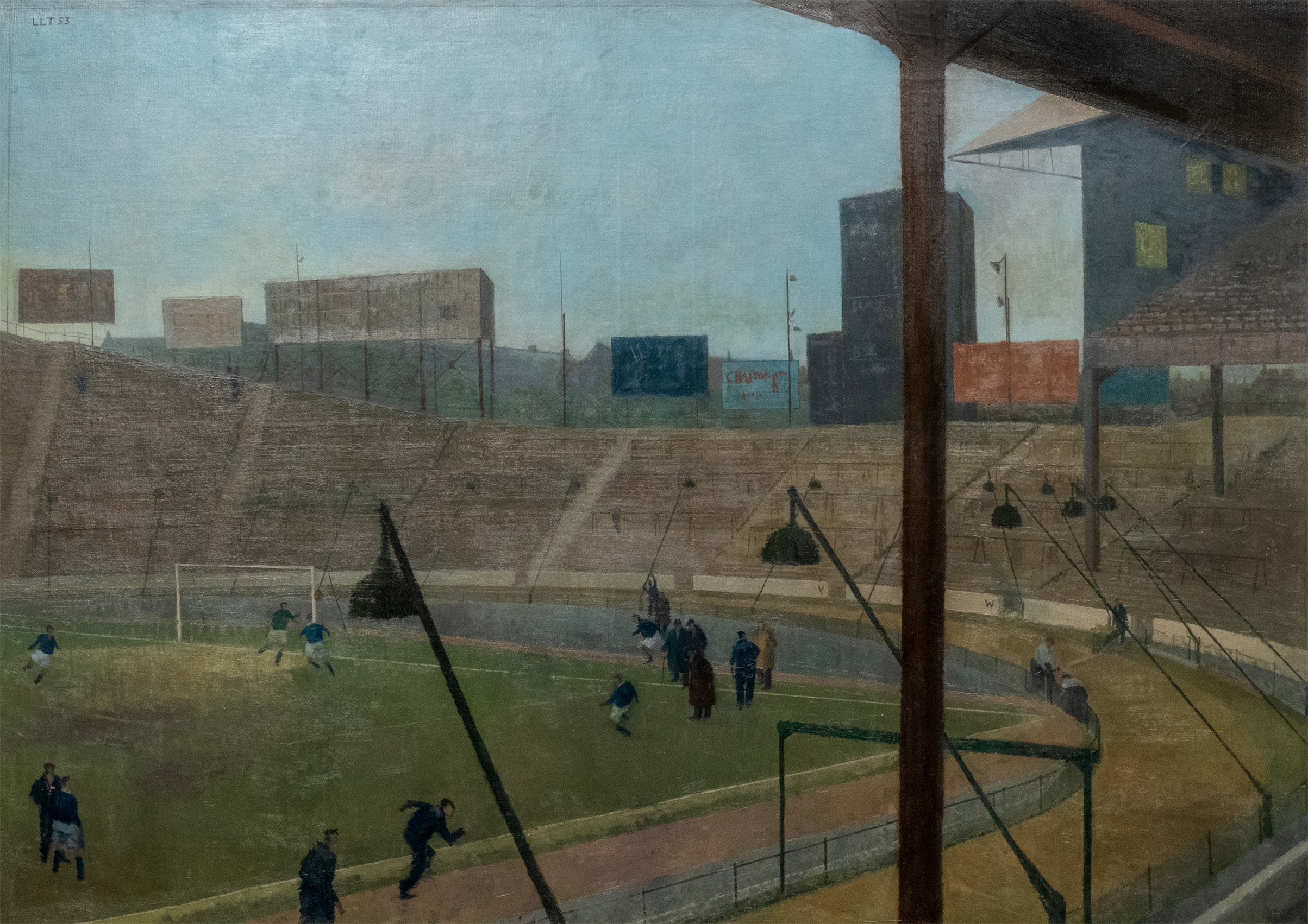 Lawrence Toynbee (1922-2002) Mid-week practice at Stamford Bridge 1953 Oil on canvas Image courtesy National Football Museum ©  The Estate of Lawrence Toynbee/Bridgeman Images
