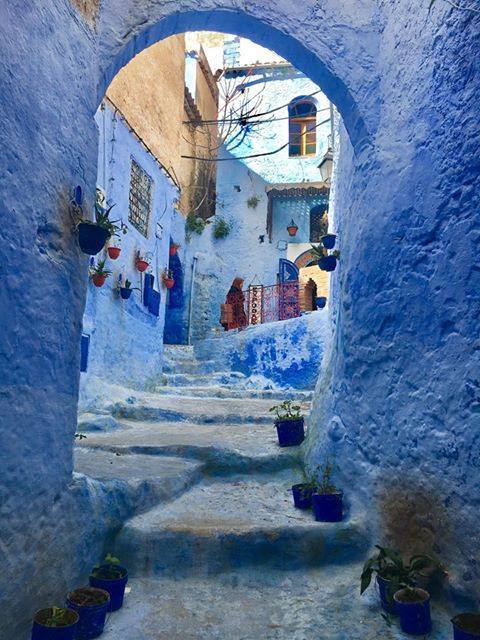 Stunning ginnel in Chefchaouen Morocco by Cameron Welk