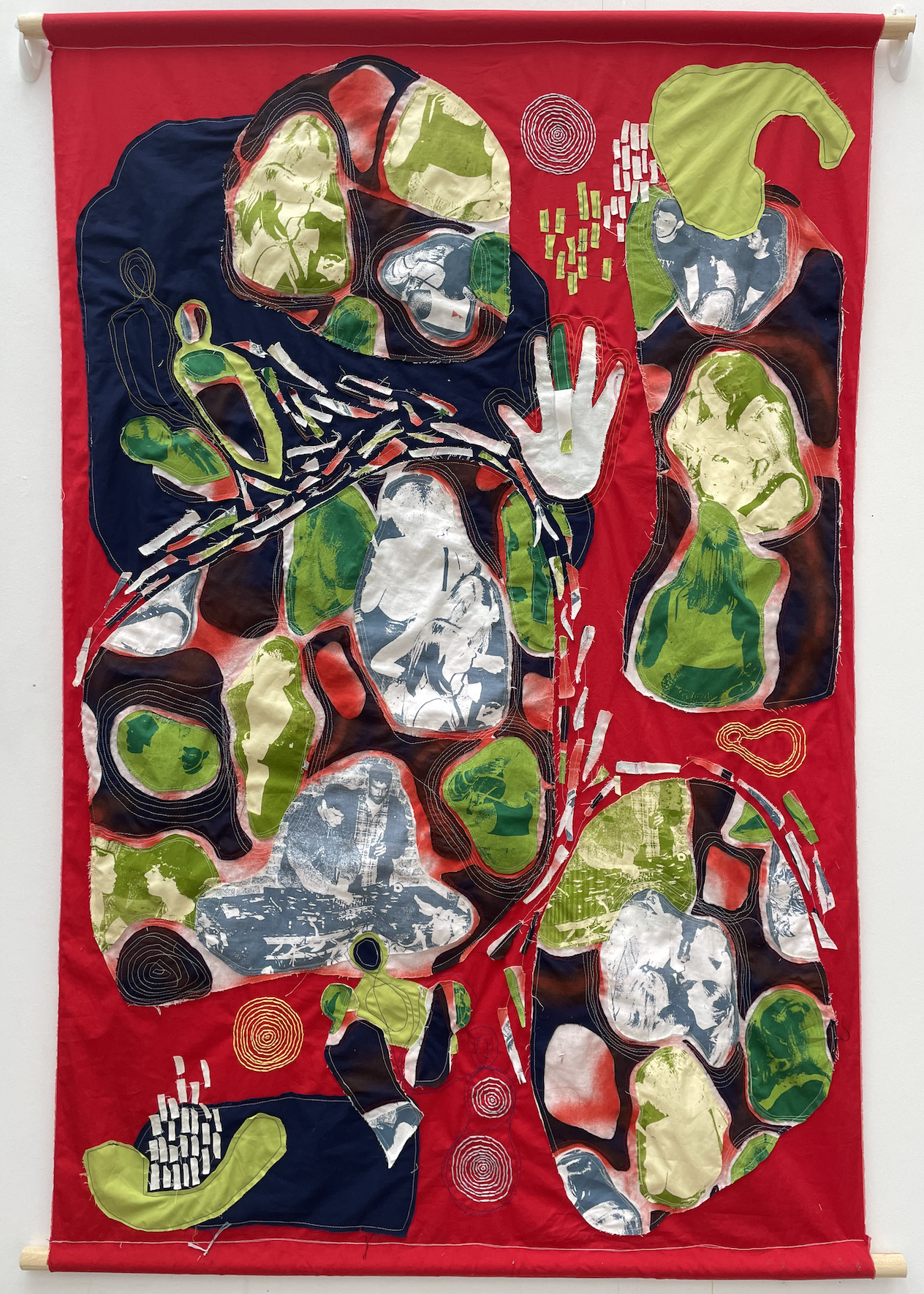 Red party tapestry by Lily Hodgkinson